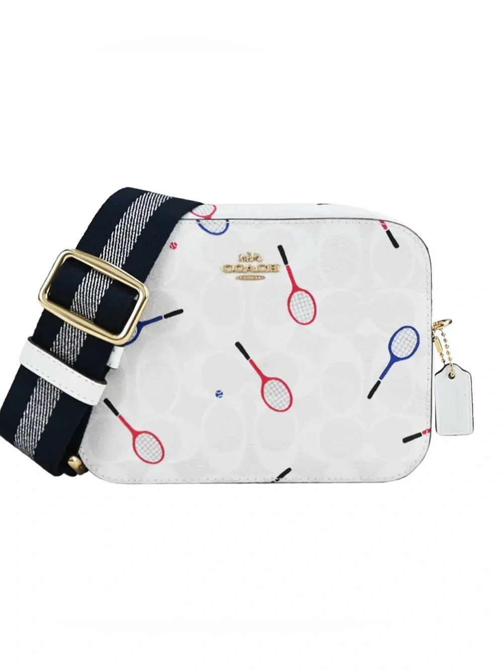 Coach Leather Camera Crossbody Bag Tennis Rackets